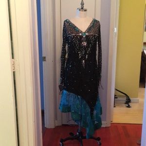 Lycra and silk skirt dance dress